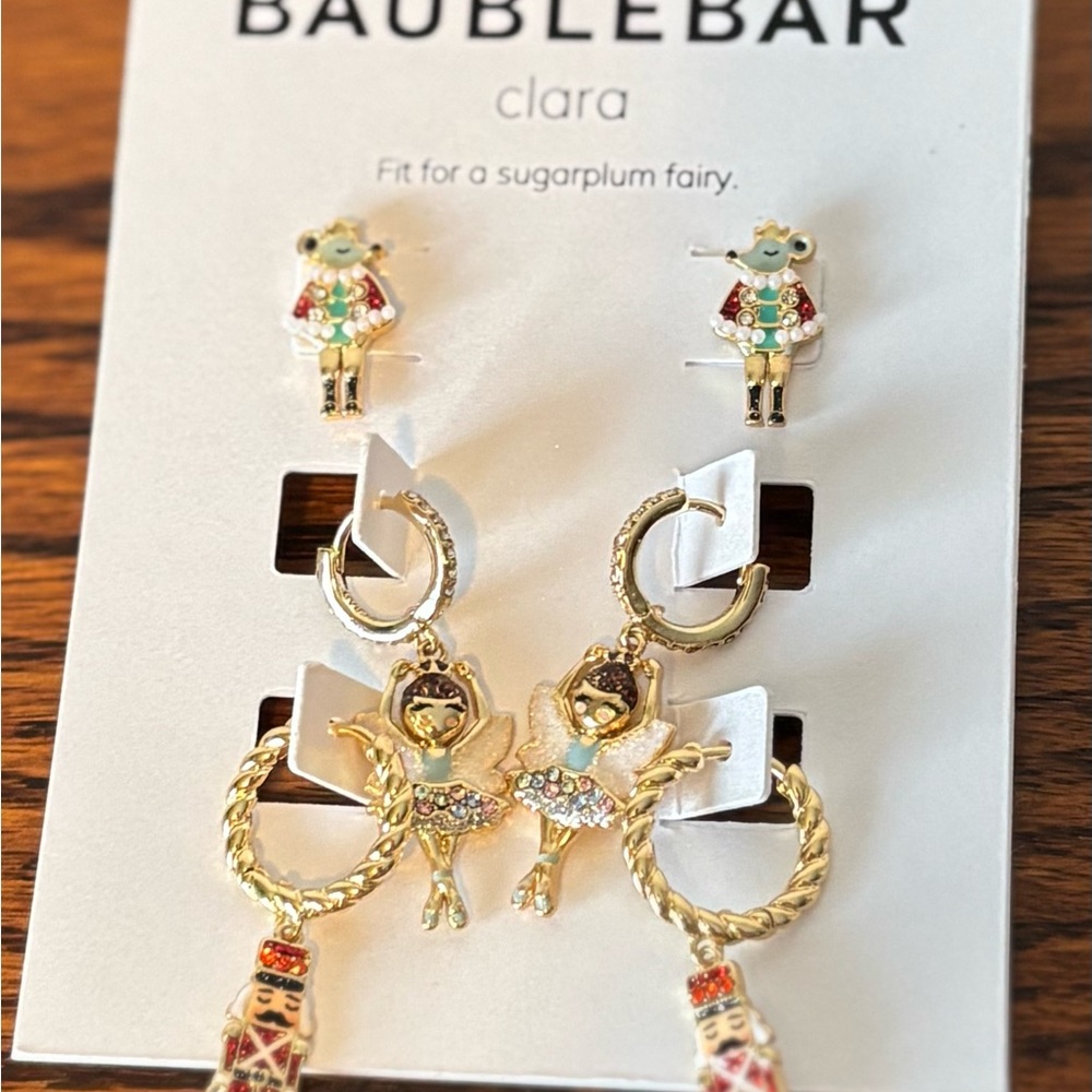 BaubleBar Clara Nutcracker Earring Set - Gold and Multicolor